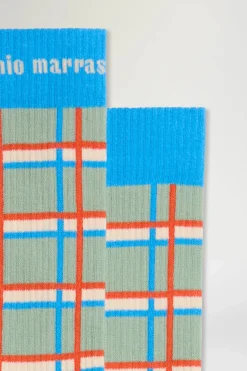 Calze a Quadri Verdi e Blu