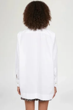 Camicia Bianca Ricami Neri