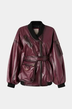 Giacca di Pelle Bordeaux