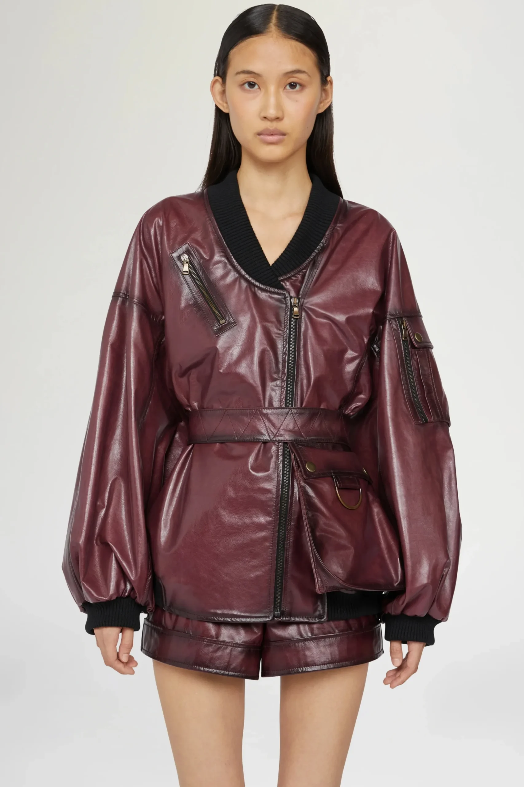 Giacca di Pelle Bordeaux