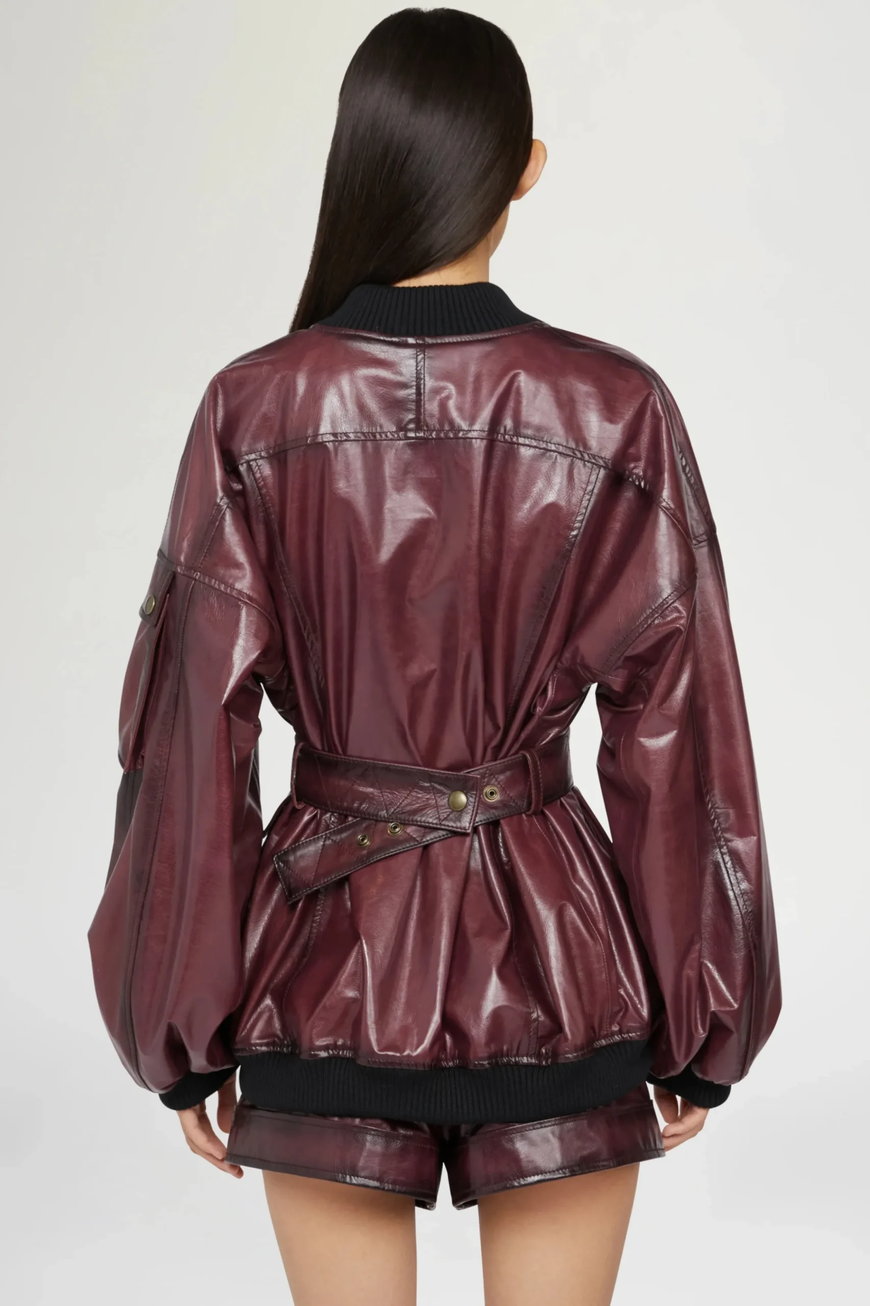 Giacca di Pelle Bordeaux