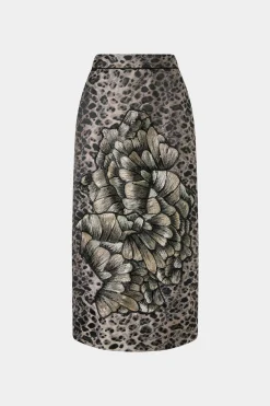 Gonna Midi Stampa Animalier