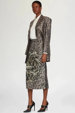 Gonna Midi Stampa Animalier