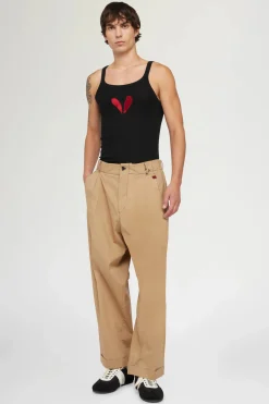 Pantaloni di Cotone Beige