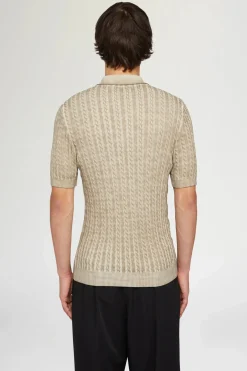 Polo in Maglia Beige