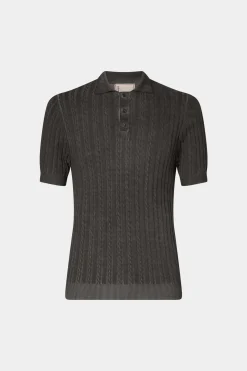 Polo in Maglia Grigia