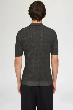 Polo in Maglia Grigia