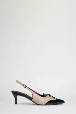 Slingback Nere & Ecrù