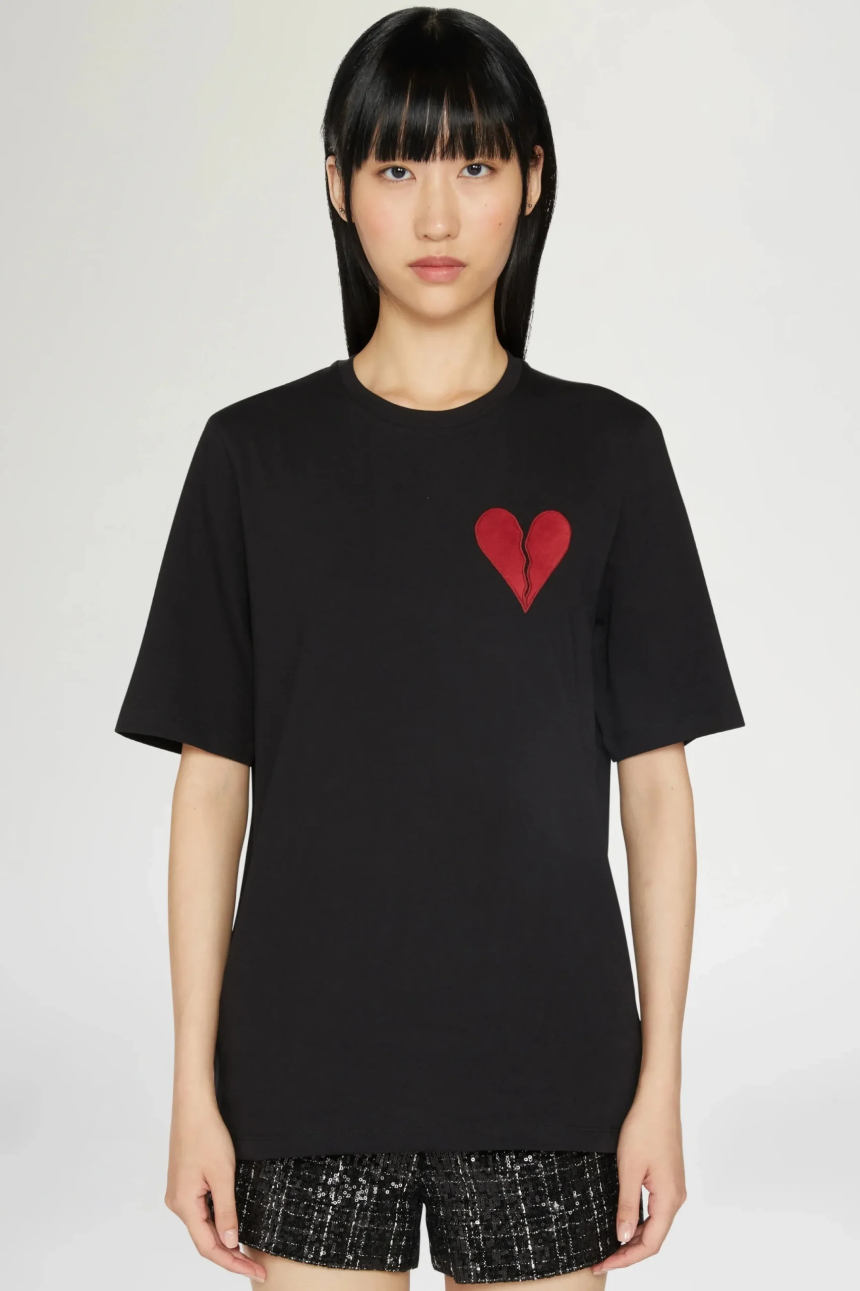 T-shirt Cuore Spezzato Nera
