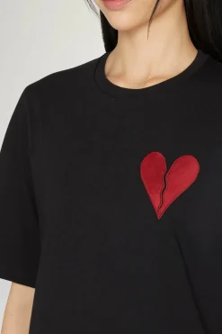T-shirt Cuore Spezzato Nera