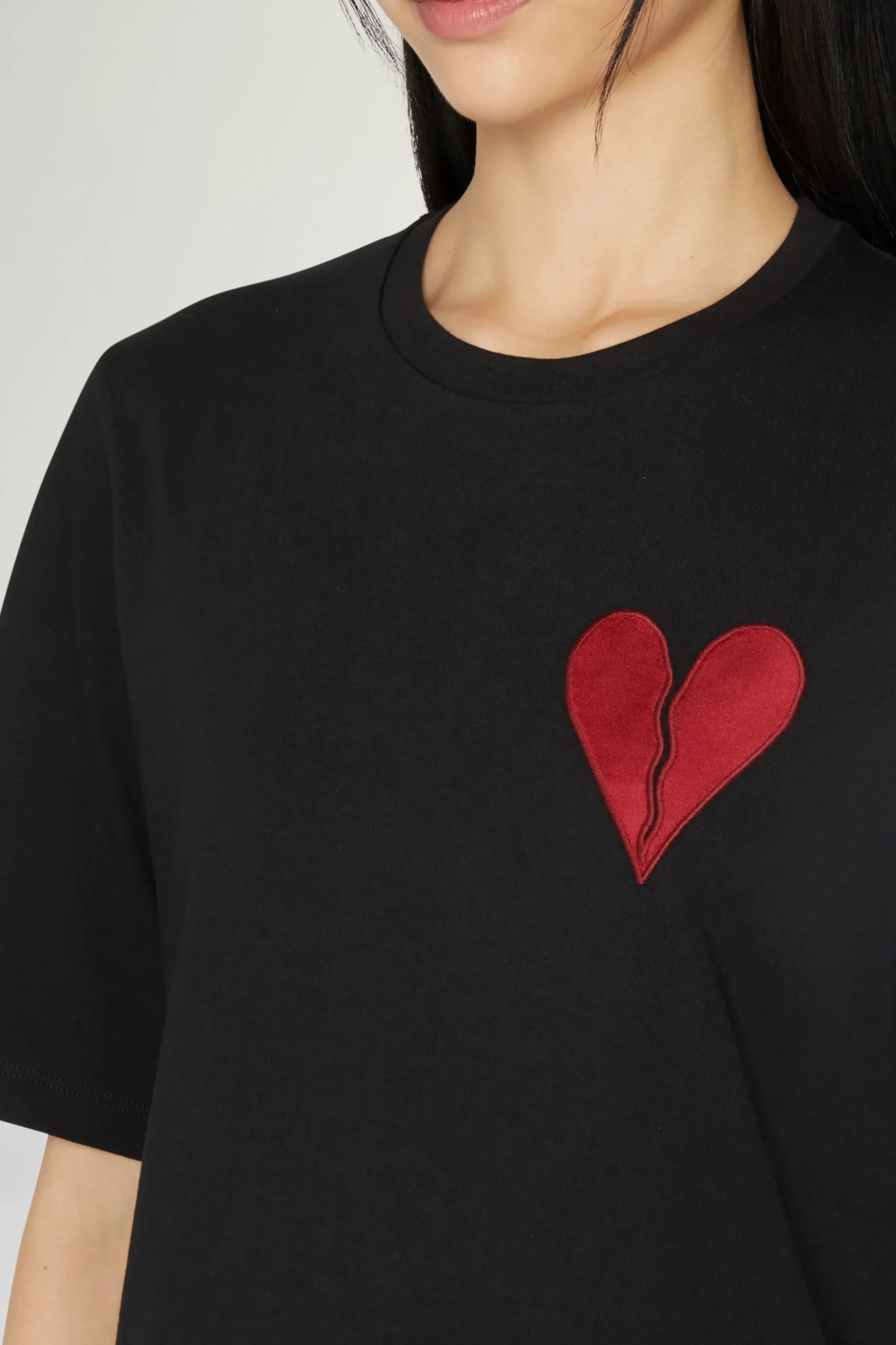 T-shirt Cuore Spezzato Nera